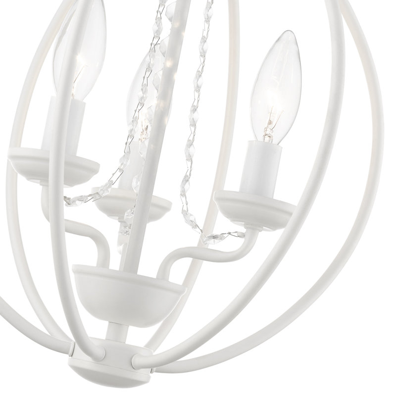 Ledjon 3 - Light Dimmable Globe Chandelier, White