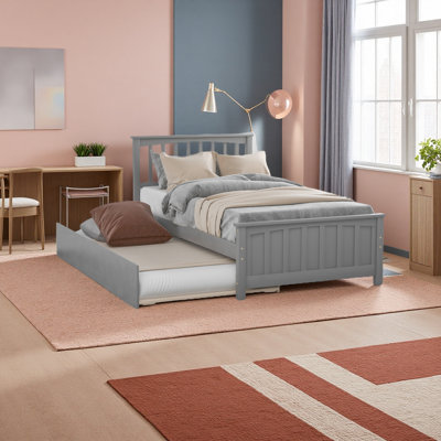 Lit plateforme simple avec lit gigogne