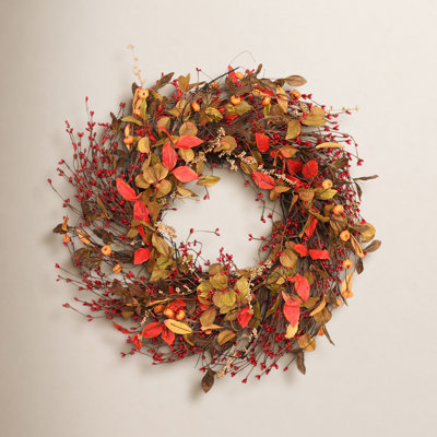 22" Handcrafted Mixed Assortment Thanksgiving Wreath