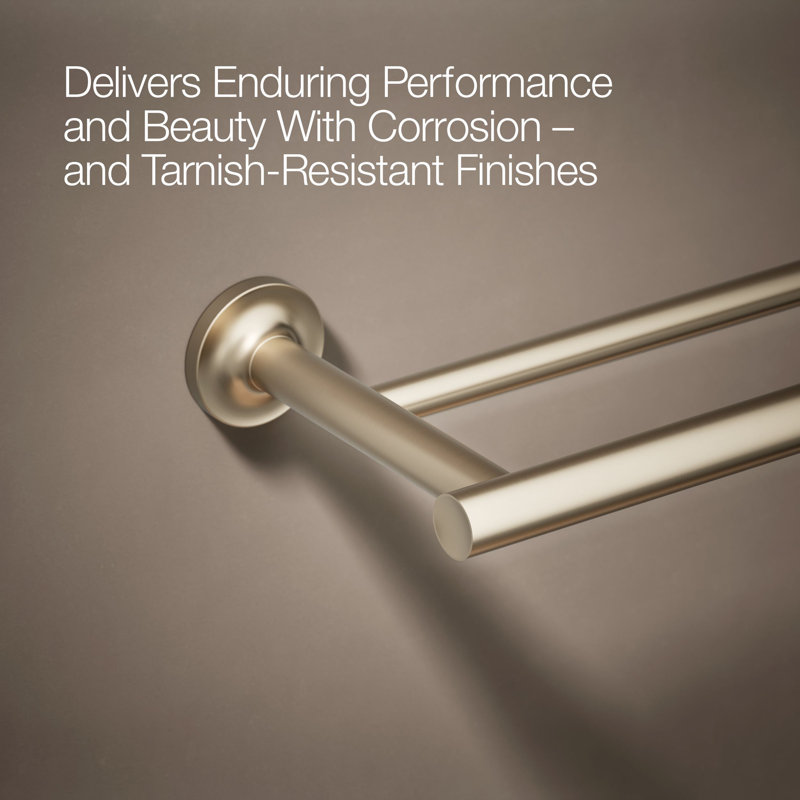Purist® Double 24" Wall Mounted Towel Bar, Vibrant Brushed Bronze
