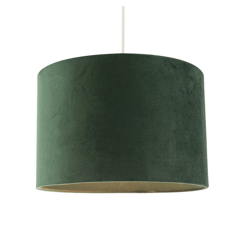 Soft Velvet Fabric Round Lamp Shade For Table Or Pendant By, Green