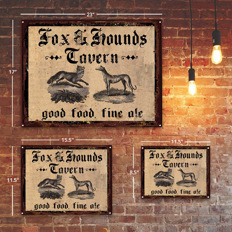 Plaque en métal Fox and Hound