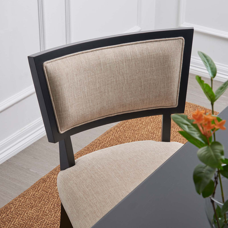 Pristine Upholstered Fabric Dining Chairs, Beige