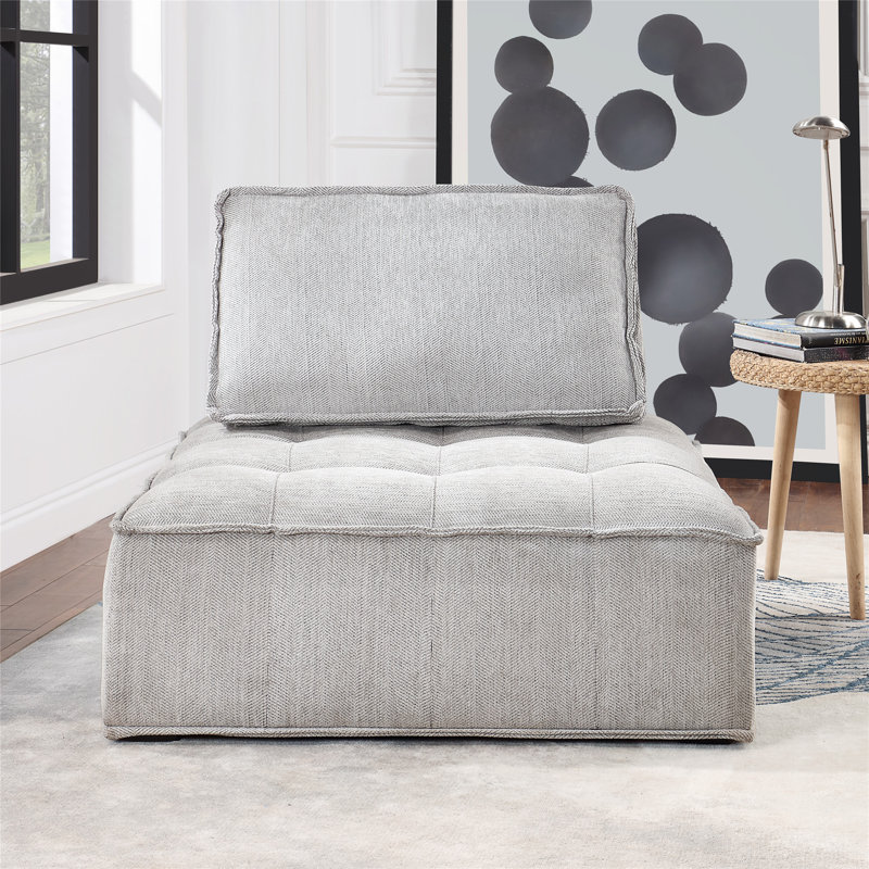 Canapé en tissu d'ameublement 41,3 po, 100 % polyester gris