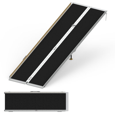 Premium Portable Wheelchair Ramp-800LBS Capacity, Non-Slip Aluminum Ramp With Handle For Homes, Cars, And Doorways