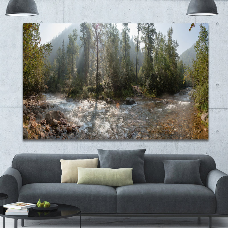 Paysage, rivière de montagne, photographie sur toile - Rivière de montagne, H 16 po x l 32 po x p 1 po