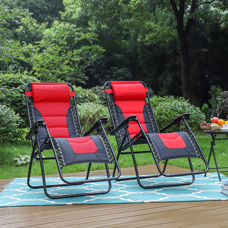 Chaise inclinable zéro gravité avec coussin, Rouge