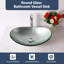 Lavabo de salle de bain vasque ronde en verre argenté 21-1 / 2 po avec bonde escamotable Chrome