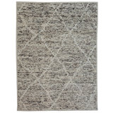 Wool Geometric Area Rug in Beige/Brown/Natural
