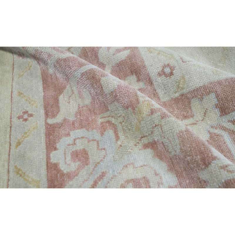 Wool Oriental Area Rug in Rust/Beige