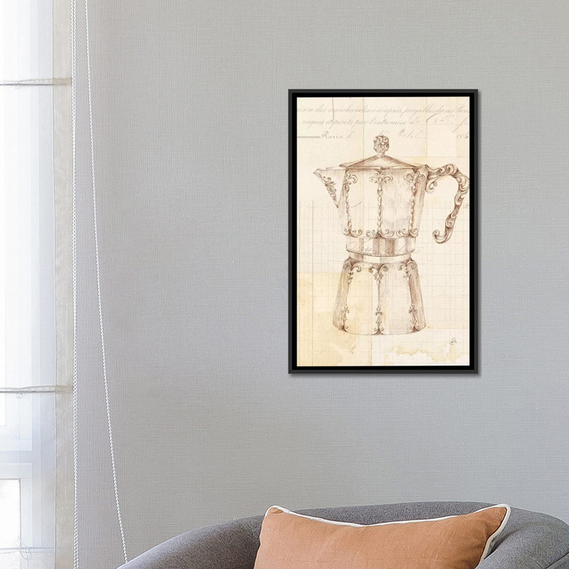«Authentic Coffee III», impression sur toile, H 26 po x l 18 po x P 1,5 po, Toile avec cadre noir, Pas de tapis