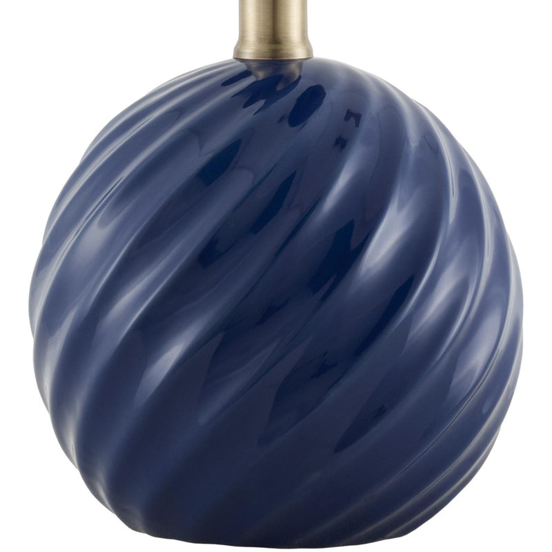 Wyatan Table Lamp, Rattan, Navy