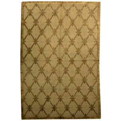 Hand-Knotted High-Quality Green Area Rug