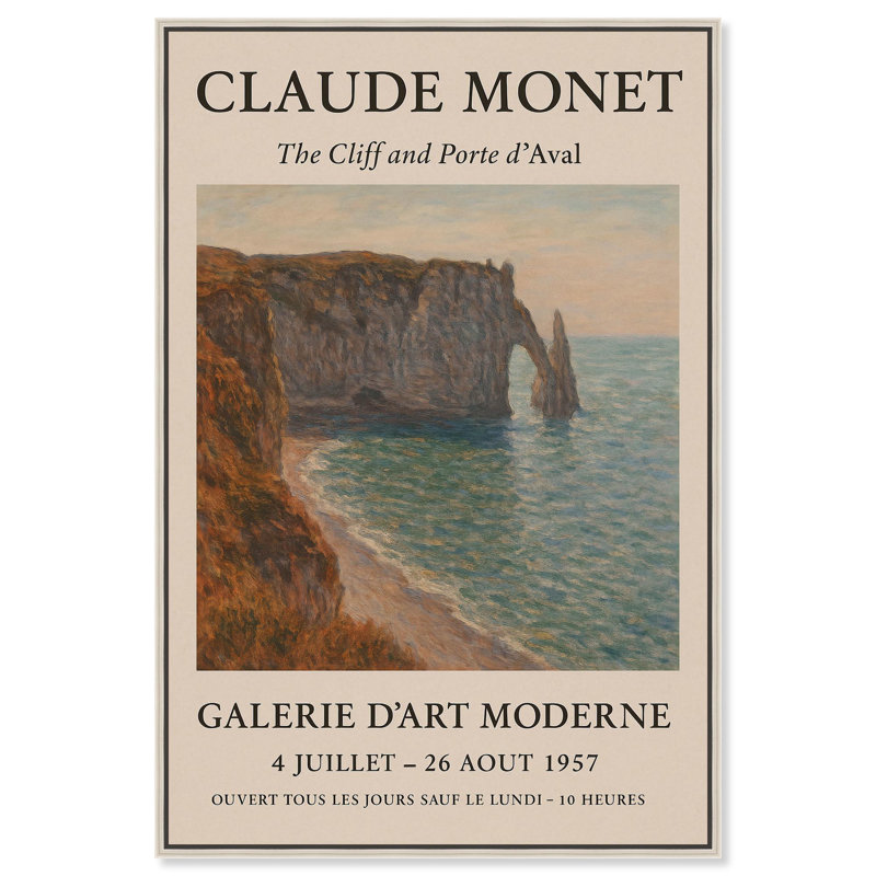 Affiche d'art rétro sur toile Monet par Art Remedy, H 25 po x l 17 po, Cadre argenté
