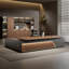Bureau en L 118,11 po brun clair luxueux-390790344