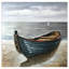 «Waiting for an Adventure», reproduction sur toile en gris / bleu