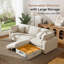 Canapé modulaire à nuage 3 places avec repose-pieds de rangement Pure Cloud 110 po-1855685105-1855685110-1855685104