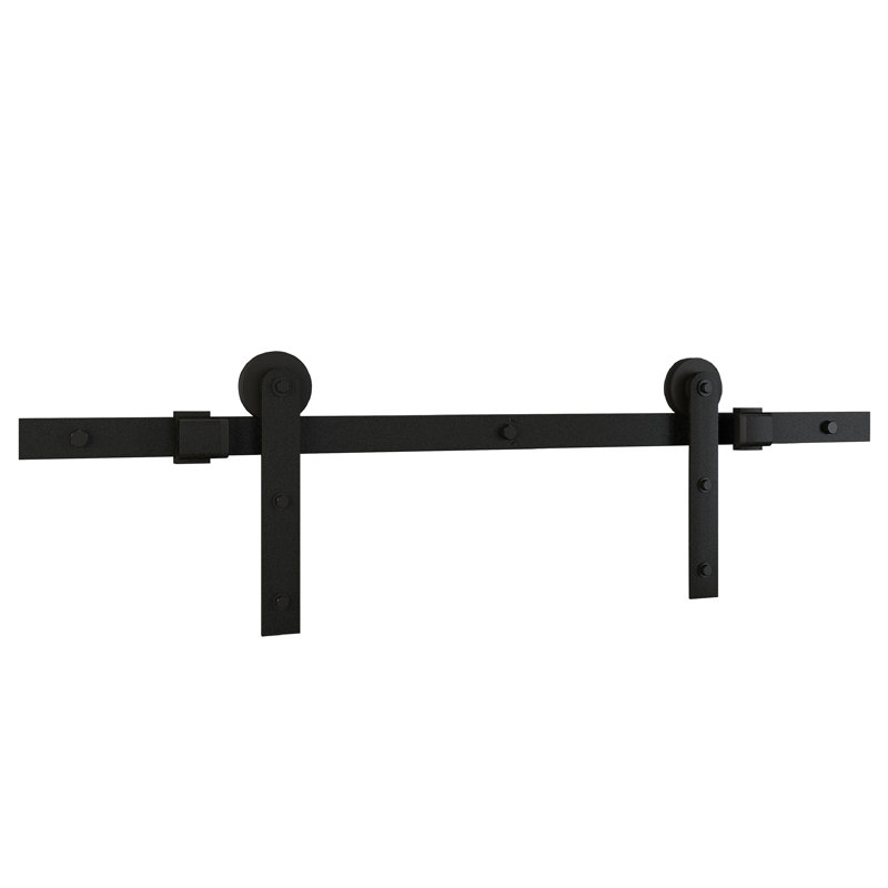 Matte Black 72-Inch Barn Door Hanger Kit with Screws