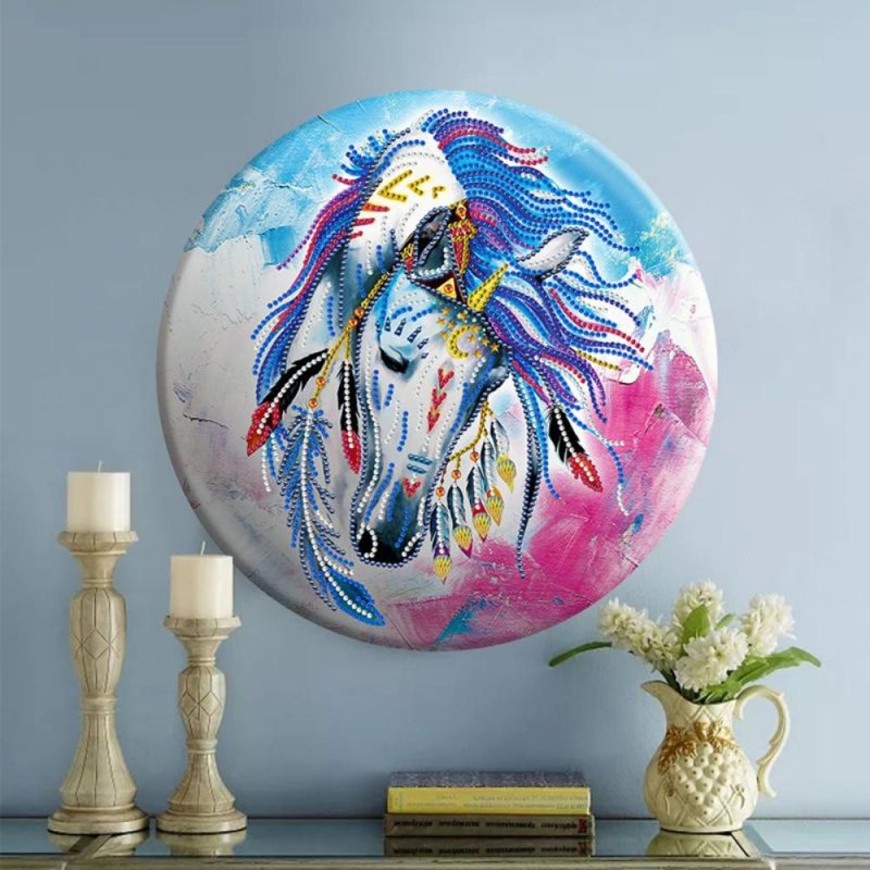 Décoration murale paon, H 12 po x l 12 po x P 0,9 po