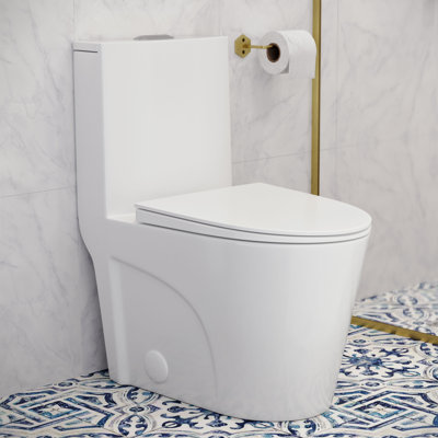 St. Tropez One Piece Elongated Toilet Dual Vortex Flush 1.1/1.6 gpf