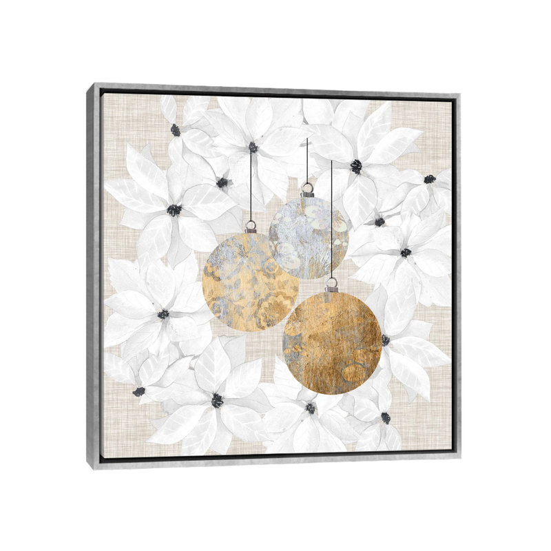 «Soph sophistiqué Noël III» par Grace Popp - impression, Pas de tapis, H 18 po x l 18 po x 1,5 po, Toile avec cadre argenté