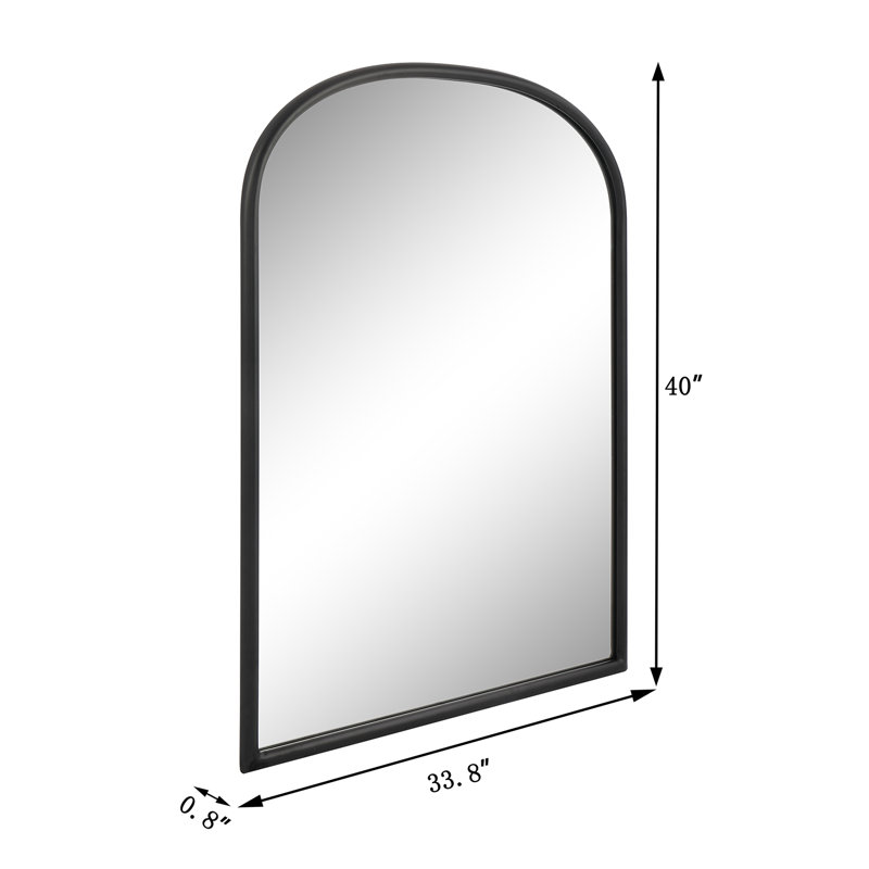 Miroir de salle de bain Bhavith, Noir, 40 po x 33,8 po