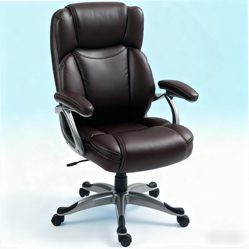 Chaise de bureau en polyuréthane à haut dossier avec fonction d'inclinaison et de hauteur réglable pour un confort et une ergonomie améliorés, noir