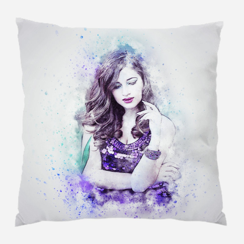 Coussin Dareau Girl, Micro suède, Intérieur