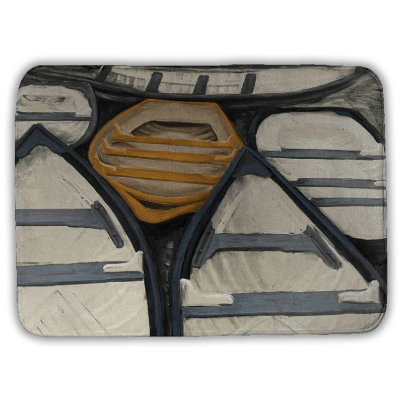Canoes Bath Mat with Non-Slip Backing - Quick Dry Memory Foam Bathroom Rug - Absorbent - Modern Plush Spa-Style - Machine Washable