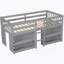 Lit mezzanine bas pour enfant avec tablettes à deux niveaux et DEL-620911079