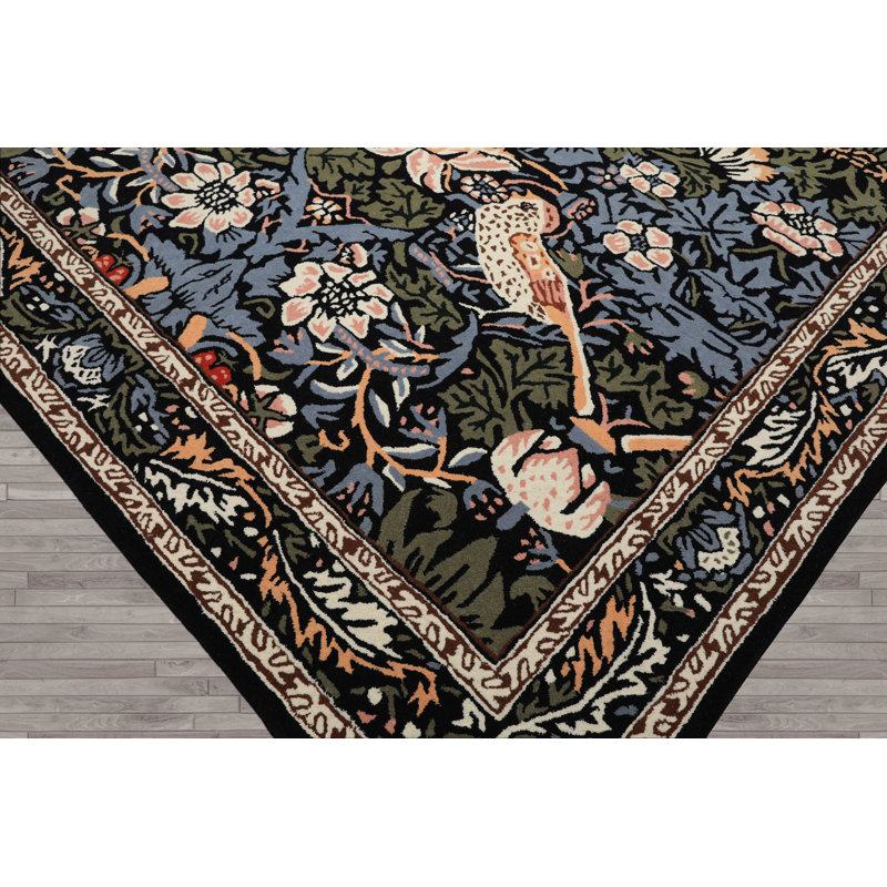 Tapis multicolore en laine touffeté à la main William Morris Arts & Crafts, Rectangle 9 pi x 12 pi