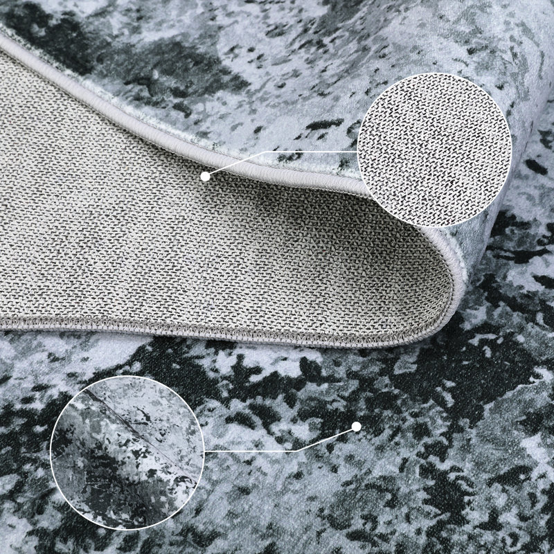 Washable Area Rug for Living Room or Bedroom - Soft & Easy to Clean - Modern Carpet - Versatile Home Decor, Gray