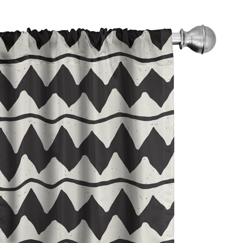 Chevron Semi-Sheer Rod Pocket Curtain Panels, 28" W x 95" L