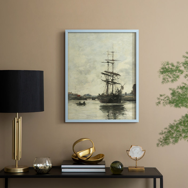 «Vintage Nautical Print XLI», Bleu, H 11 po x l 9 po