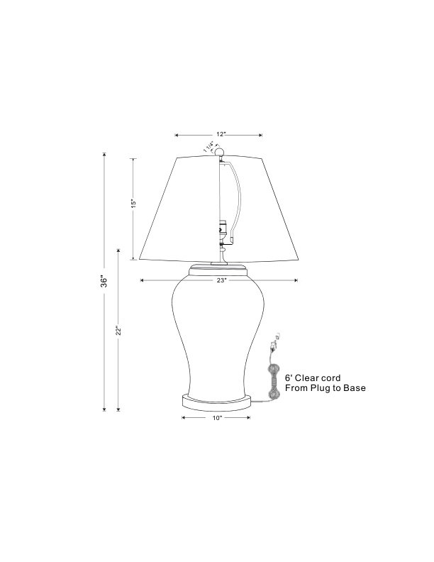 Scalamandre Maison 36'' Rich Blue/Cream Table Lamp