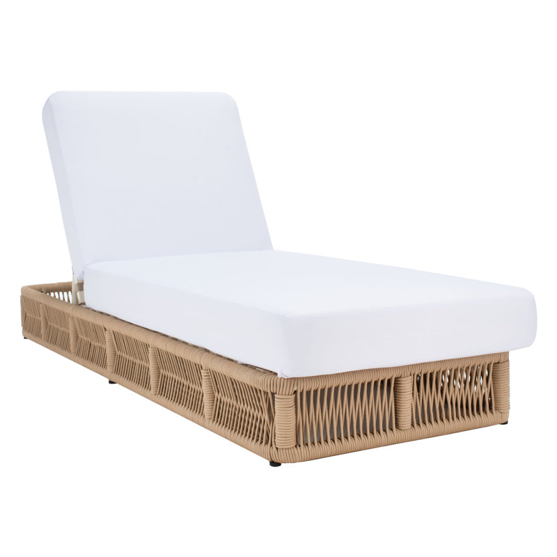 Gillian Steel and Rope Chaise Lounger, Brown