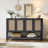 Pomodoro Boho Rattan Sideboard With 4-Door And 1- Open Shelf,  Versatile Storage Cabinet-1142673808