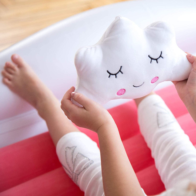 Lit de voyage pour tout-petit, matelas gonflable pour enfant avec coussin et sac de transport - rose