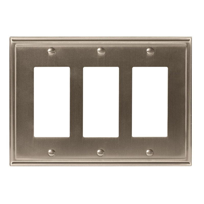 Mulholland 3-Gang Rocker Wall Plate, Satin Nickel