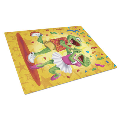 Tempered Glass Frog Swing Dancing Cutting Board