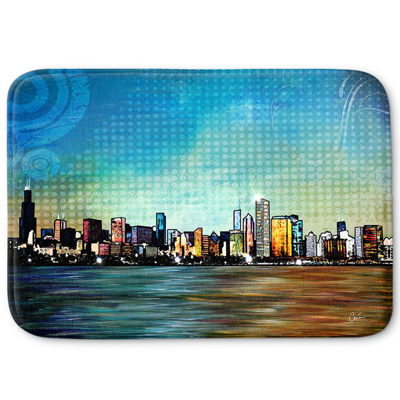 Tapis pour salle de bain en mousse à mémoire rectangulaire bakke corina, l 24 po x L 17 po x H 1 po