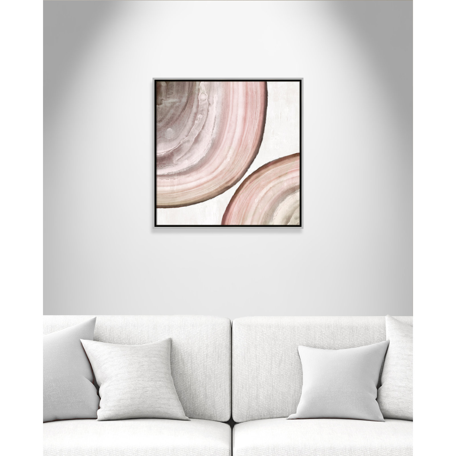 Boyd "Endless Blush" Painting by Eva Watts, 25.5" H x 25.5" W x 2" D, Silver Framed Canvas
