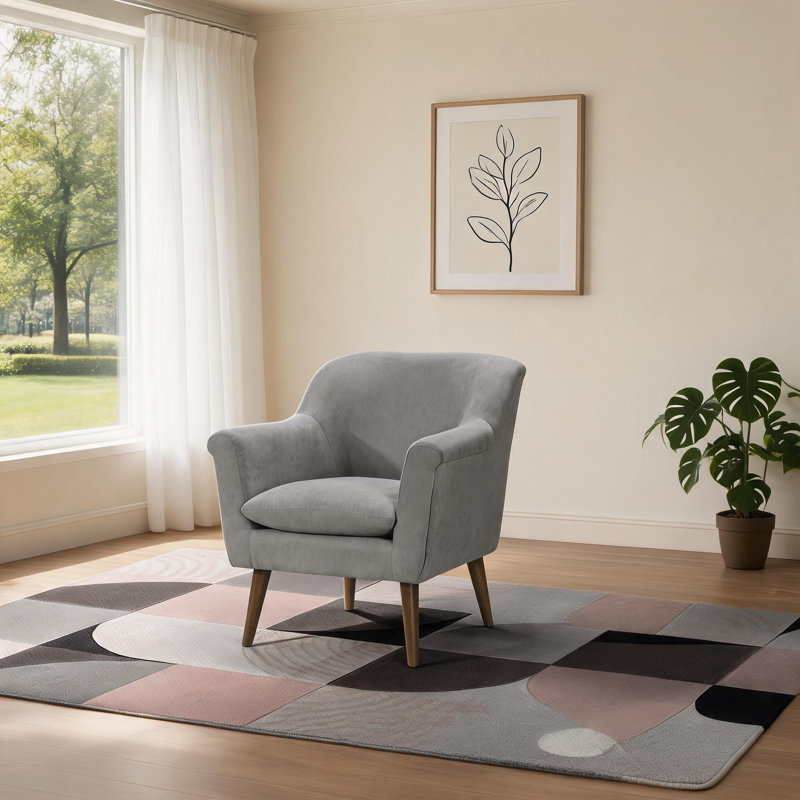 Fauteuil d'appoint de salon Mid-Century, Gris