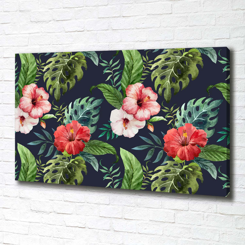 Tropical Flowers - Wrapped Canvas Print