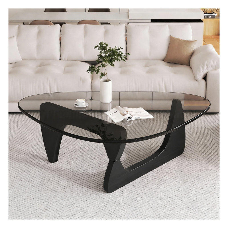 Table basse moderne en verre - Table d'appoint Mid-Century