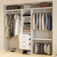 Système d'organisation 96 po, rangement pour garde-robe 8 pi avec 3 tablettes réglables, 3 tringles extensibles et 3 tiroirs, porte-vêtements intégré, L 96 po x l 16 po x H 82 po, charge 1000 lb