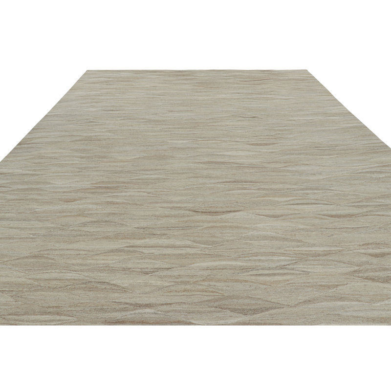 Rug & Kilim’S Oversized Kilim Rug With Muted Patterns In Beige-Brown Striae