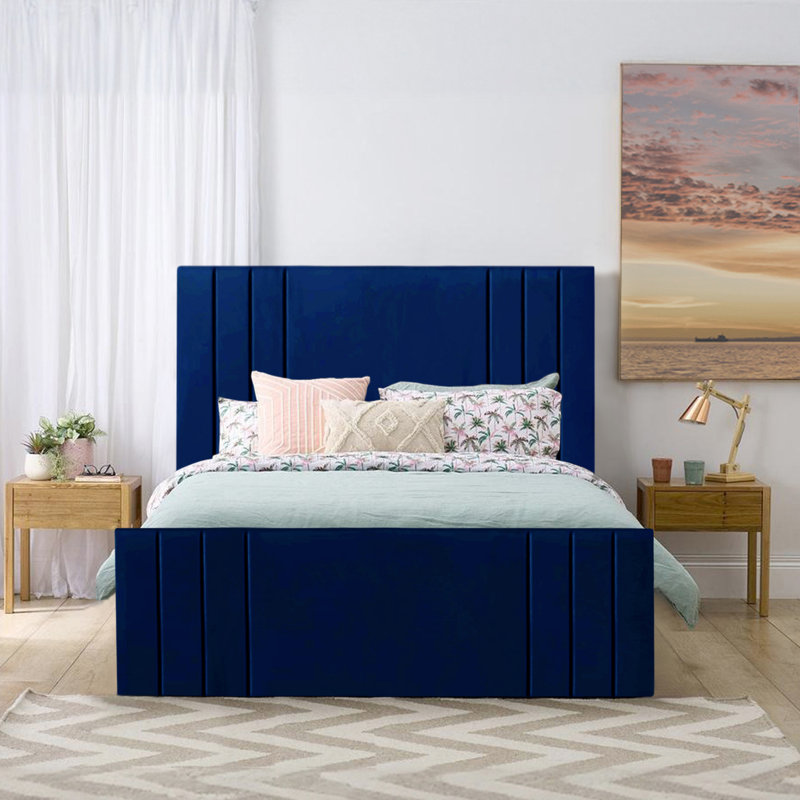 Bandur Upholstered Ottoman Storage Bed, Double (4'6), Marine