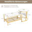 80Cm Modular Coffee Table Set (Set Of 2), Interlocking Round Side Table & Rectangular Table With Shelf, Gold & Black-848661957