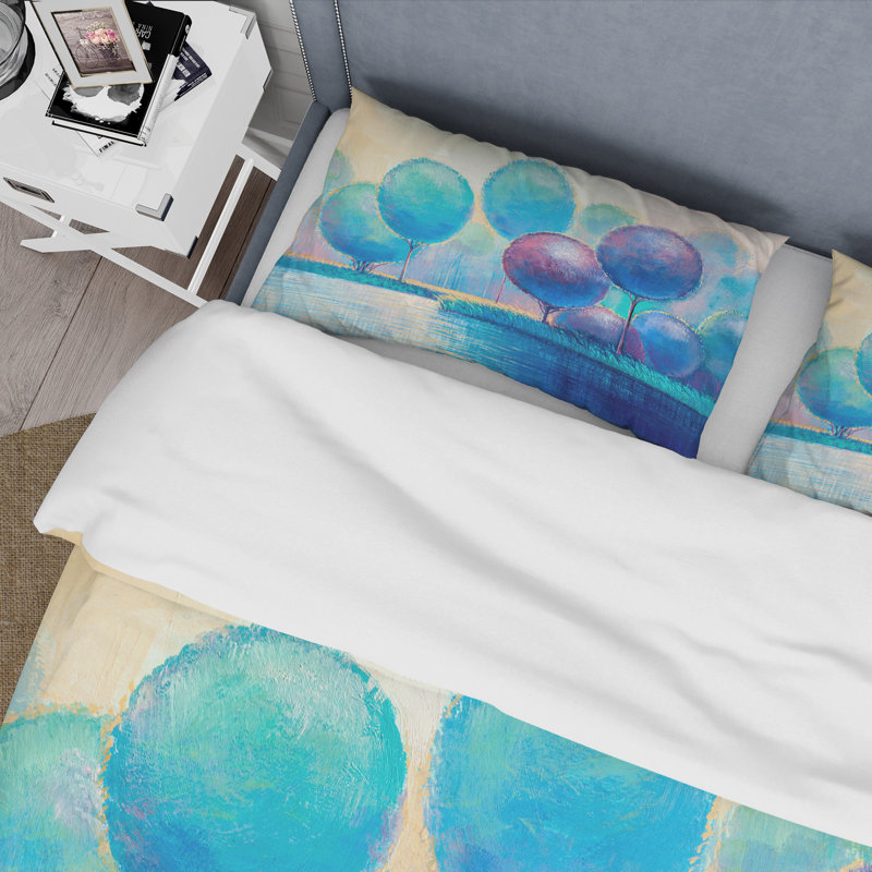 Ensemble de housse de couette Modern V - Colorful Microfiber Polyester, Housse de couette pour très grand lit et 2 très